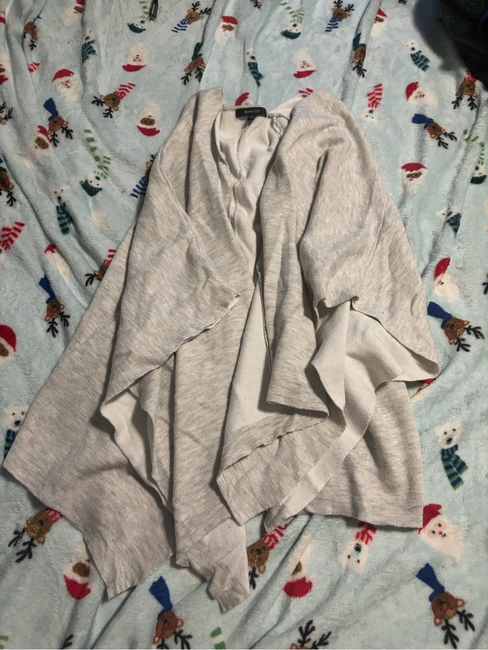 RW&CO. Light Gray Open-Front Women's Cardigan